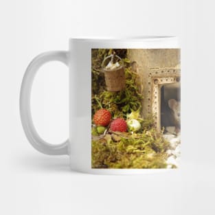 George the mouse in a log pile house Mug